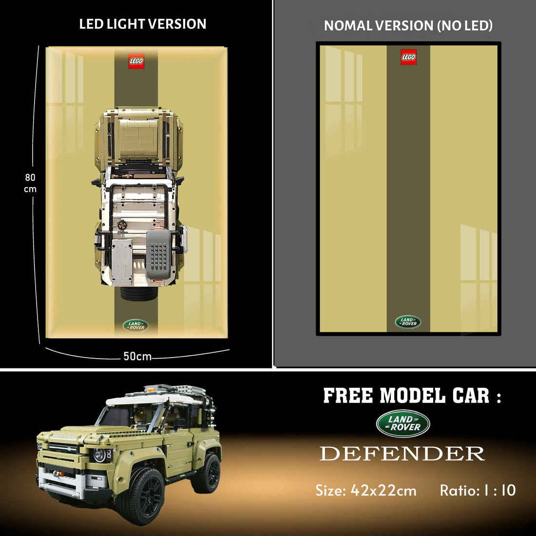 LED Display Frame for LEGO® Land Rover Defender 42110