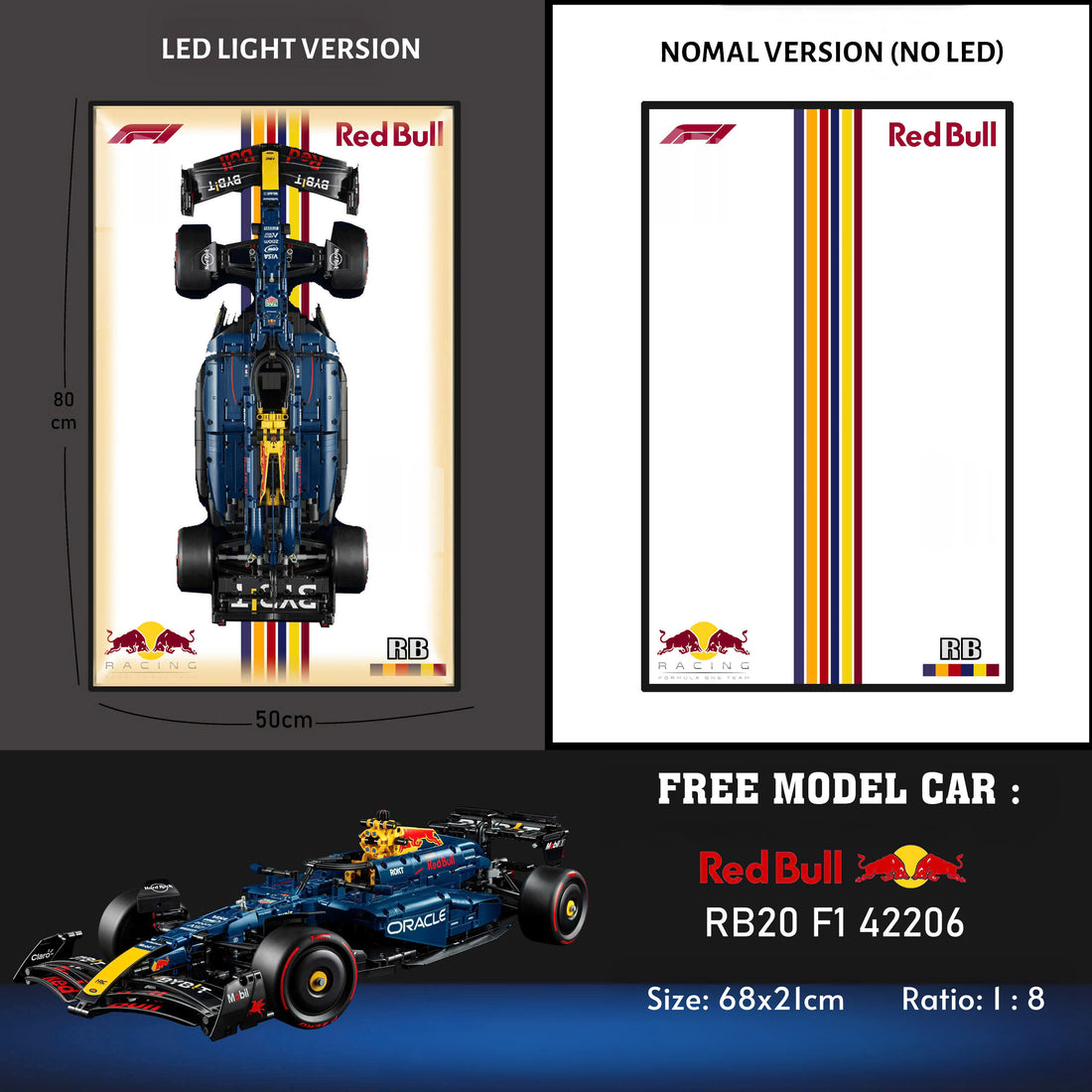 Display Frame for LEGO Red Bull F1 42206